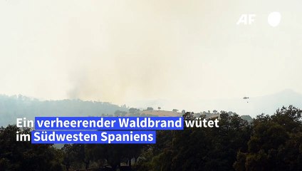 Descargar video: Verheerender Waldbrand im Südwesten Spaniens