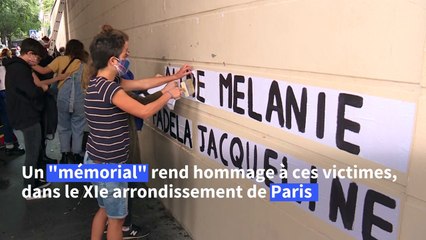 Féminicides: un mémorial aux victimes pour le 1er anniversaire des "colleuses"