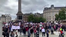 Coronavirus - Hundreds protest against UK government COVID-19 restrictions