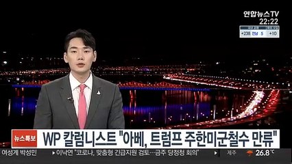 WP 칼럼니스트 "아베, 트럼프의 주한미군 철수 만류"