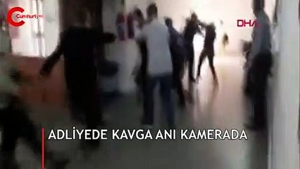 Bursa Adliyesi'nde tekme ve yumruklu kavga kamerada