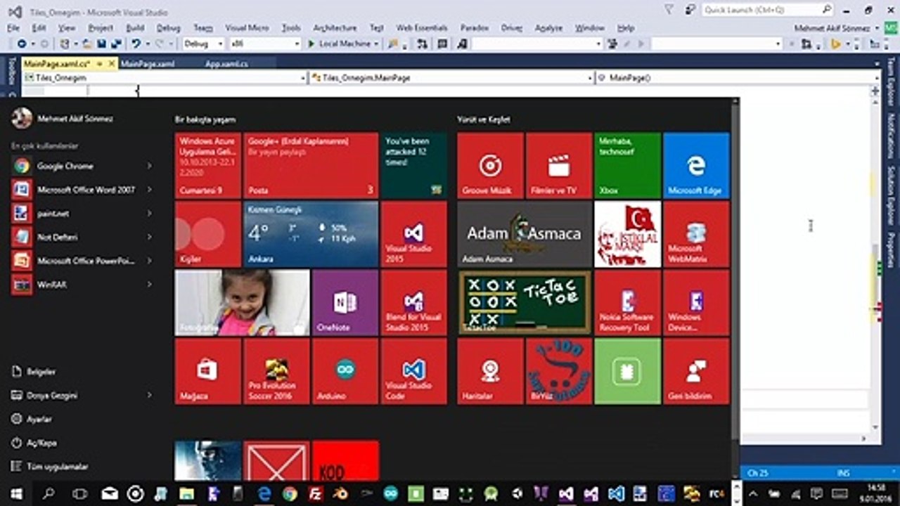 WİNDOWS 10 UYGULAMA GELİŞTİRME: 9. Tiles Notification Kullanımı