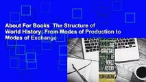 About For Books  The Structure of World History: From Modes of Production to Modes of Exchange