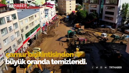 Giresun'daki sel felaketinin izleri siliniyor