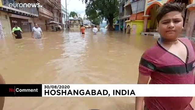 Las fuertes lluvias monzónicas inundan el centro de la India