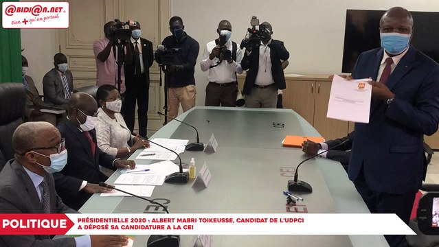 Présidentielle 2020 : Albert Mabri Toikeusse, candidat de l’UDPCI a déposé sa candidature a la CEI