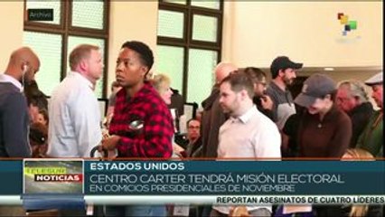 EE.UU.: Centro Carter tendrá su primera misión en presidenciales