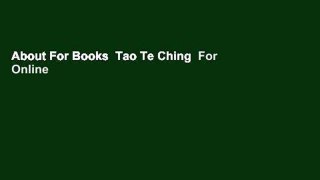 About For Books  Tao Te Ching  For Online