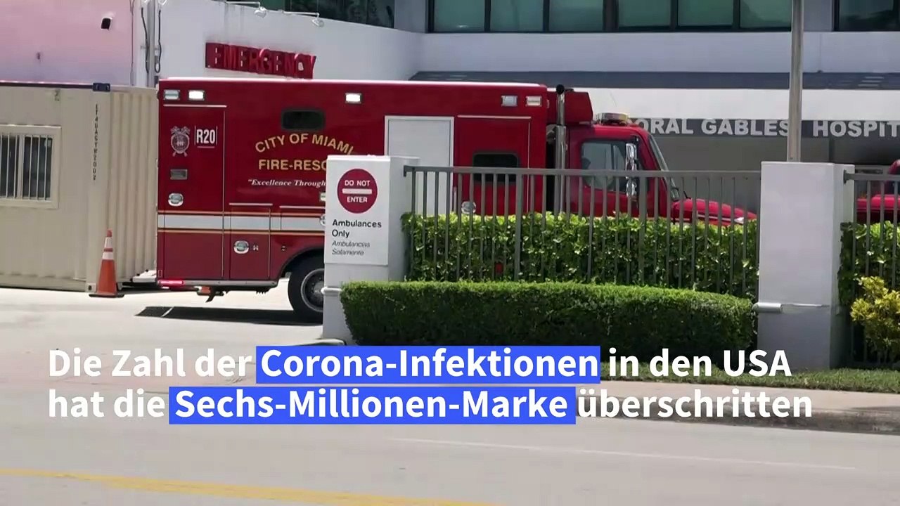 Mehr als sechs millionen corona-infizierte in den usa