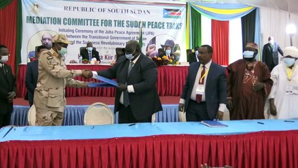 توقيع اتفاق سلام بين الحكومة السودانية ومجموعات متمردة
