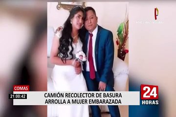 Download Video: Comas: mujer embarazada pierde a su bebe tras ser atropellada por un camión recolector de basura