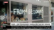 A Paris, plusieurs commerces dont des boucheries et une fromagerie tagués par des véganes pour dénoncer la vente de viandes et de lait