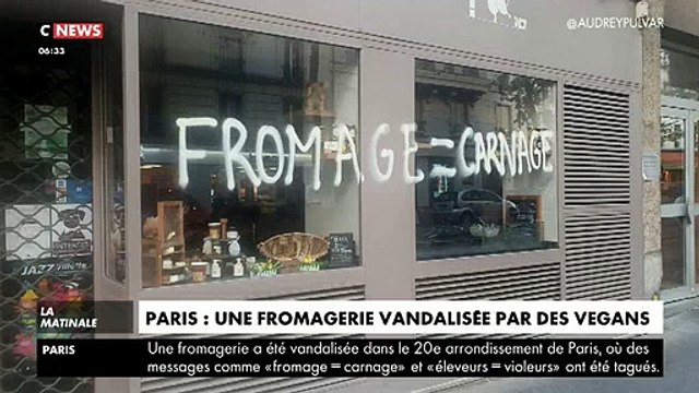 A Paris, plusieurs commerces dont des boucheries et une fromagerie tagués par des véganes pour dénoncer la vente de viandes et de lait
