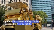 An anti-Trump artists' creation pops up in Manhattan