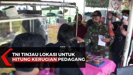 TNI AD Mendata Kerusakan Pedagang Korban Perusakan di Cibubur