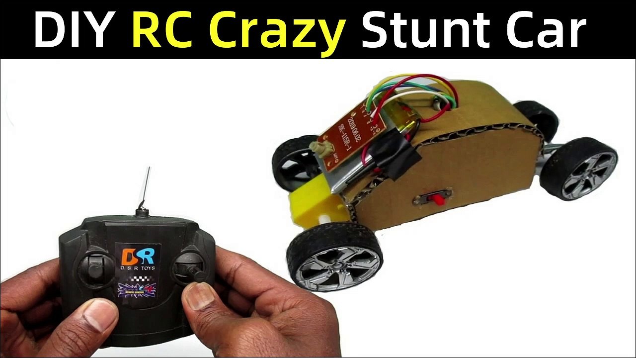 DIY Simple Remote Control Car RC Stunt Car Cardboard Car Model 