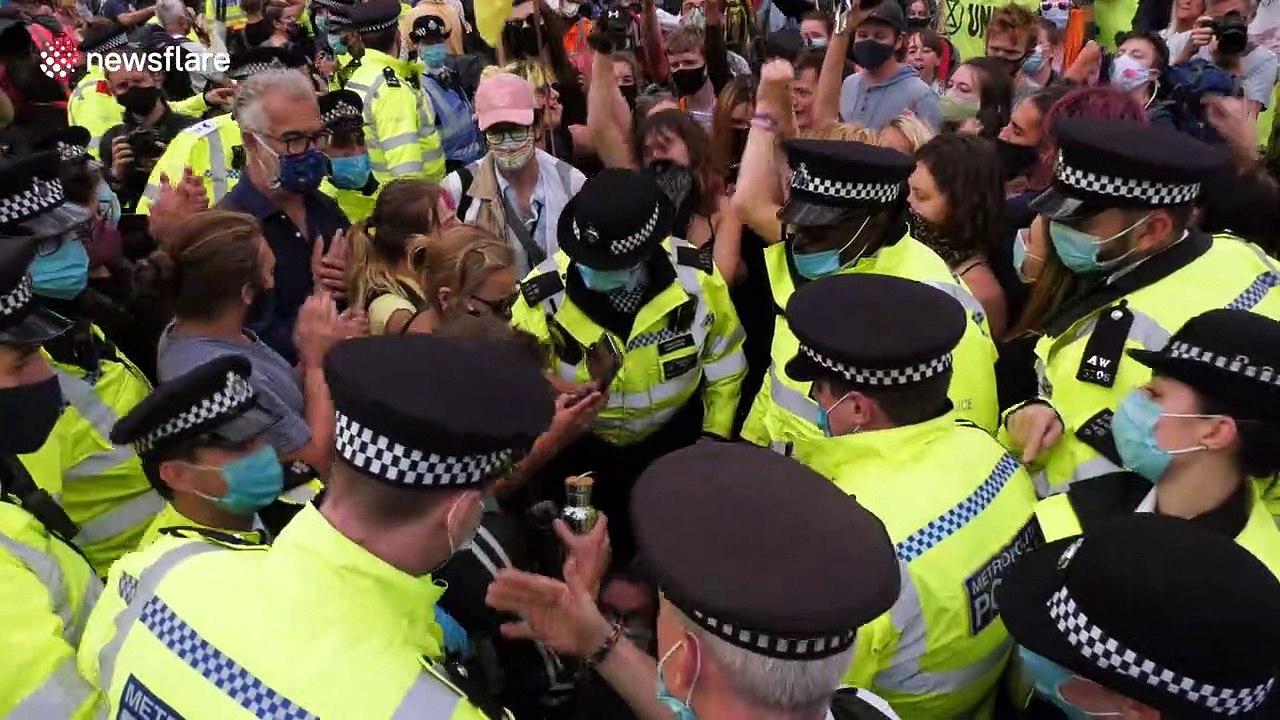 Dozens arrested at Extinction Rebellion protest in London