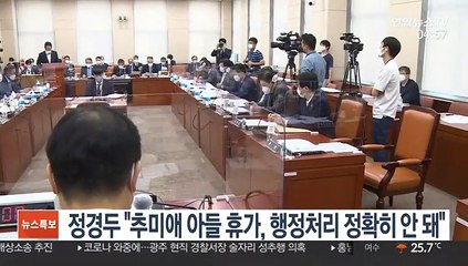 정경두 "추미애 아들 휴가, 행정처리 정확히 안 돼"