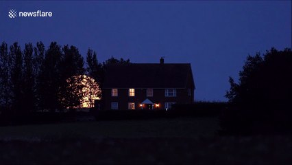 Stunning 'corn moon' rises over UK