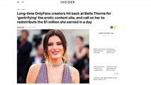 Bella Thorne lies about OnlyFans Gives fake apology in bath tub full of money