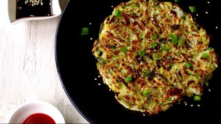 Vegetable Pancake | konomiyaki | Simple vegetable pancake ]