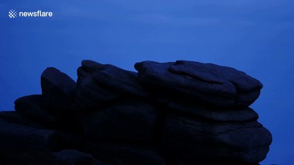 Full corn moon timelapse from Peak District National Park in Derbyshire