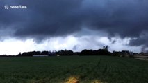 Large cone funnel clouds form in Ontario, Canada