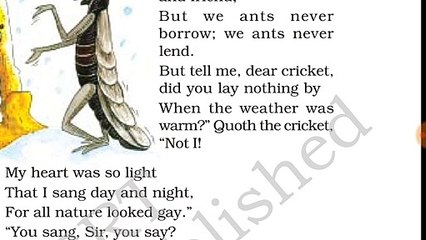Class 8th The ant the Cricket poem with QUESTIONS ANSWERS full explaination_1