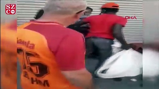 Zabıtaya sandalyeli saldırı kamerada