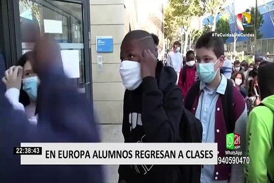 Alumnos de varios países de Europa retornaron a clases en medio de la pandemia