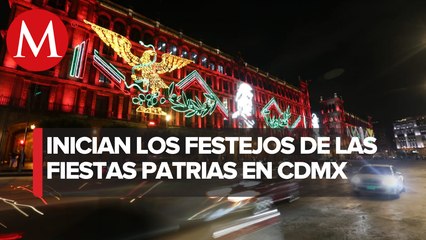 Zócalo ‘se pinta’ de verde, blanco y rojo para aniversario de la Independencia