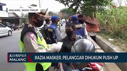 Tidak Pakai Masker, Pelanggar Dihukum Push Up