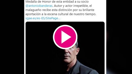 Antonio Banderas premiado con la Medalla de Honor de la SGAE