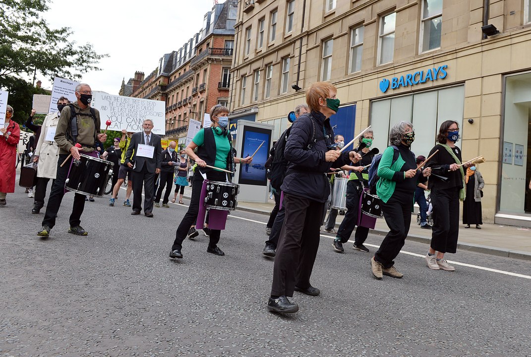 Extinction Rebellion Host Bankers Tea Party in Sheffield.
