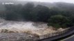 Overflowing river floods roads and homes in Ireland due to heavy rain