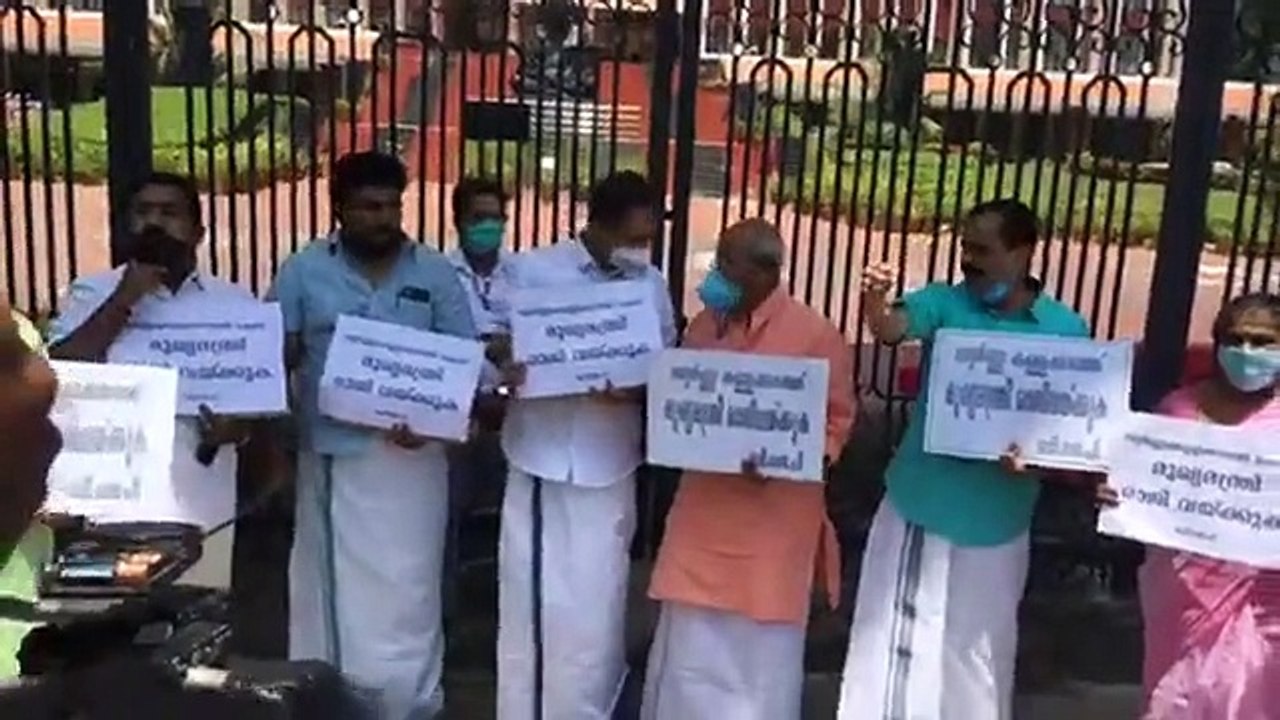 BJP assembly march demanding resignation of CM lead by BJP state president K Surendran