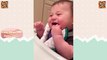 Cute Baby Reacting To Head Massager