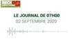 Journal de 7 heures du 2 septembre 2020 [Radio Côte d'Ivoire]