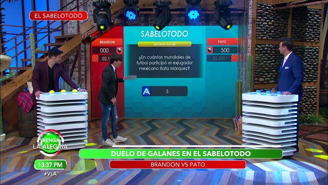 Duelo de galanes en El Sabelotodo . Brandon contra Patricio. | Venga La Alegría