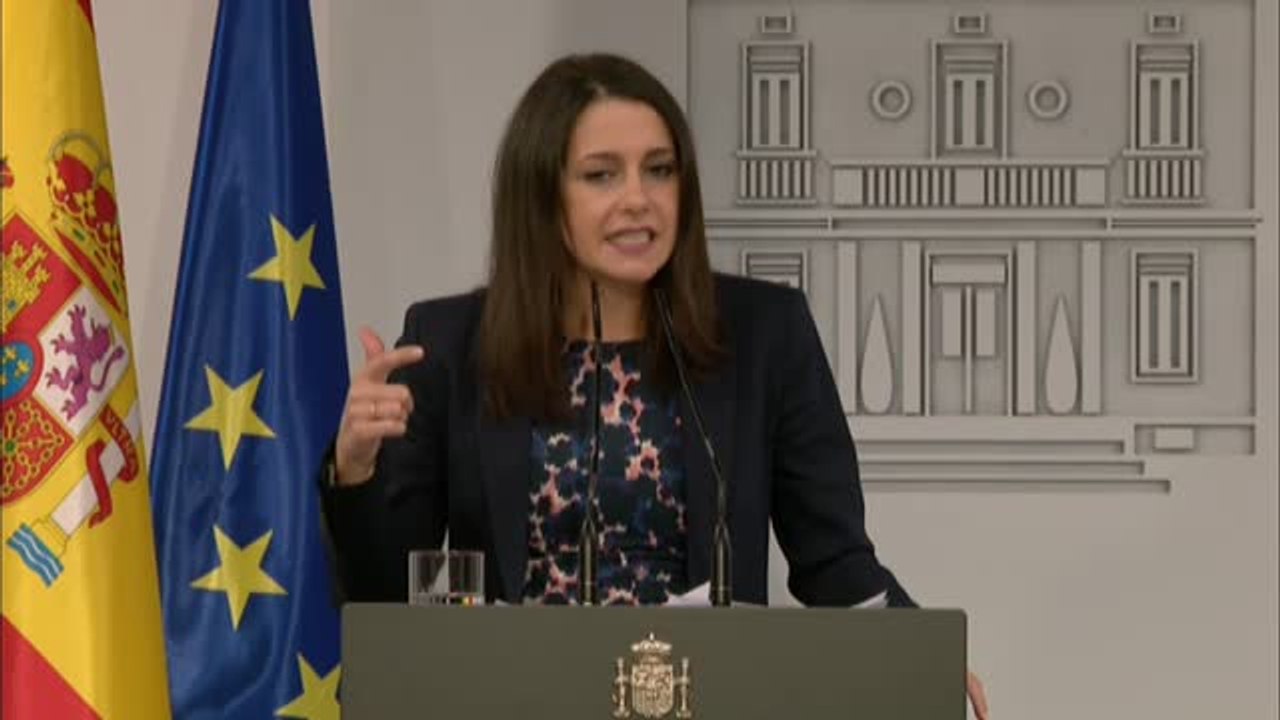 Arrimadas: "Nuestra voluntad firme y real de negociar unos Presupuestos moderados, sensatos y sin ideologías"