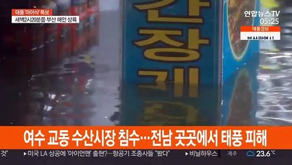 강풍·폭우 동반한 태풍 마이삭, 만조 겹쳐 피해 키워