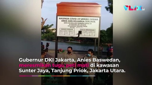 Gubernur Anies Resmikan Tugu 'Peti Mati Corona' di Sunter