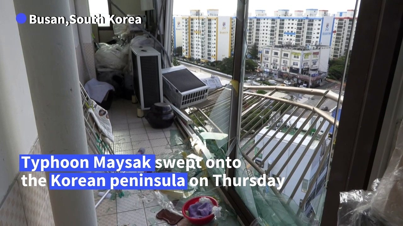 Devastation in Busan after typhoon Maysak lashes South Korea