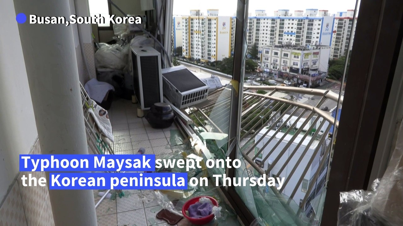 Devastation in Busan after typhoon Maysak lashes South Korea