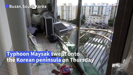 Descargar video: Devastation in Busan after typhoon Maysak lashes South Korea