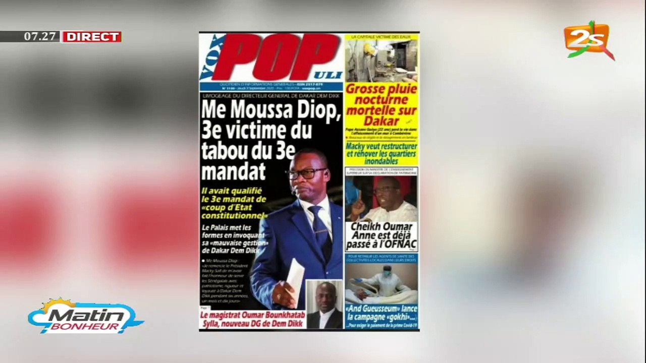 MATIN BONHEUR DU 03 SEPTEMBRE 2020