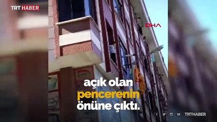 Pencereden sarkan çocuğu vinç operatörü böyle kurtardı