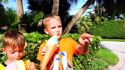 Vlad and Nikita Pretend Play Selling Ice Cream