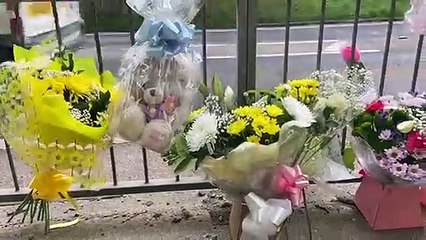 Floral tributes and teddy bears left at the scene of Coast Road Crash