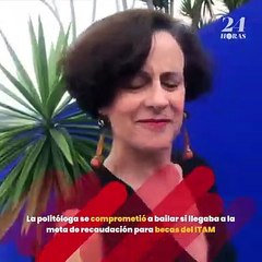 Denise Dresser cumple reto y "perrea" canciones de Maluma al lograr meta de becas